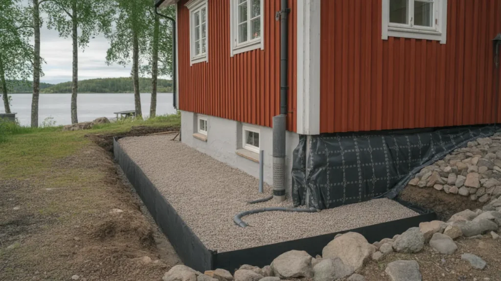 k llarrenovering och dr nering av husgrund i vikarbyn r ttvik